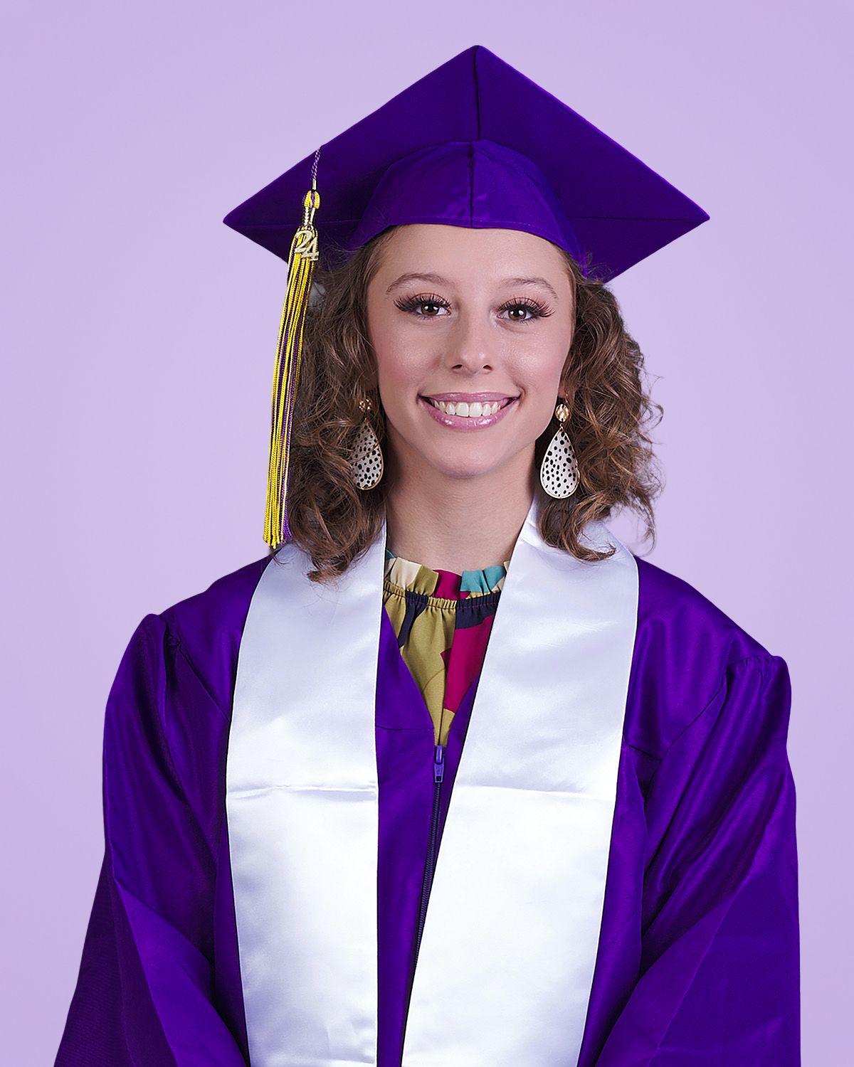 Marlin high school senior in cap and gown.