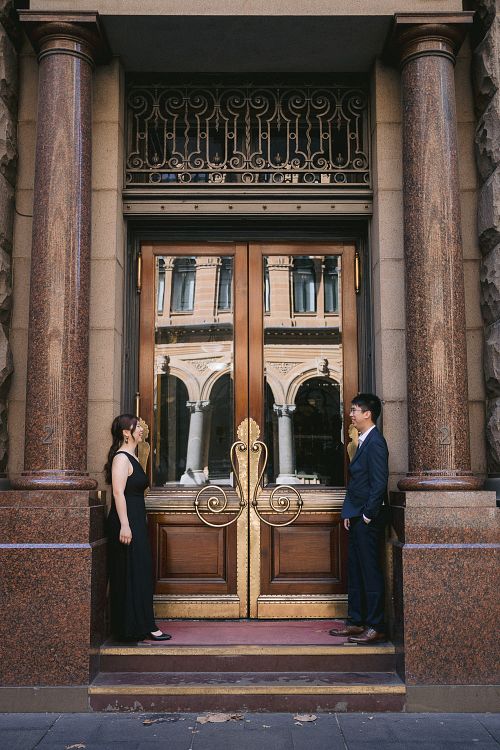 Engagement photo at Martin Place