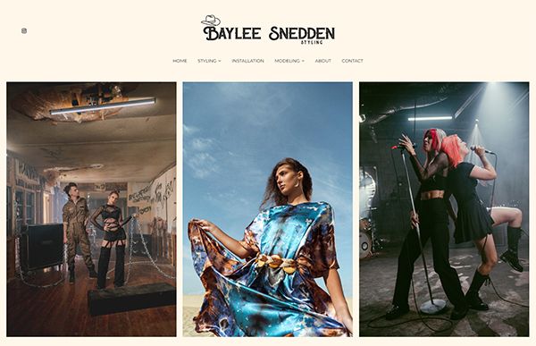 Voorbeelden van Baylee Snedden-portfoliowebsites