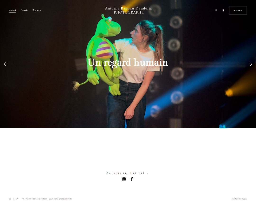 Hero Section of a Photography Portfolio