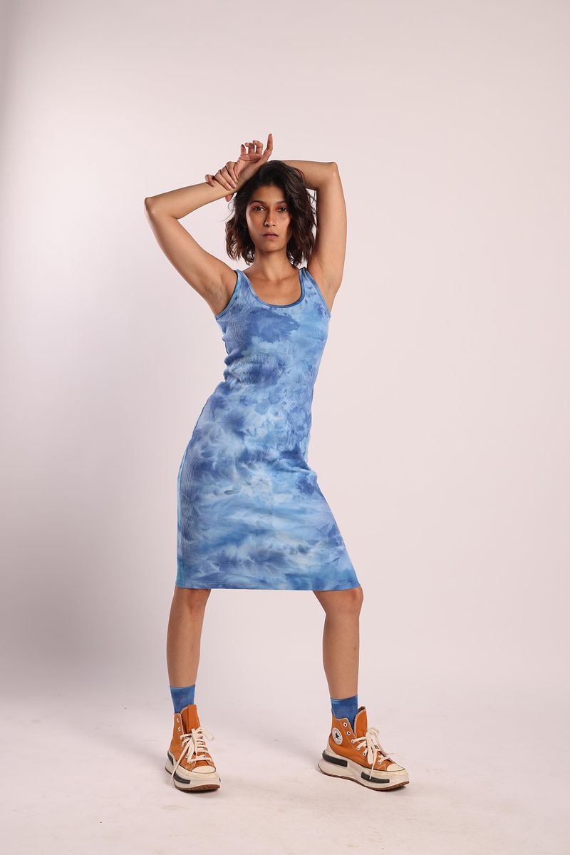 Rib Dress Summer Blue Sky