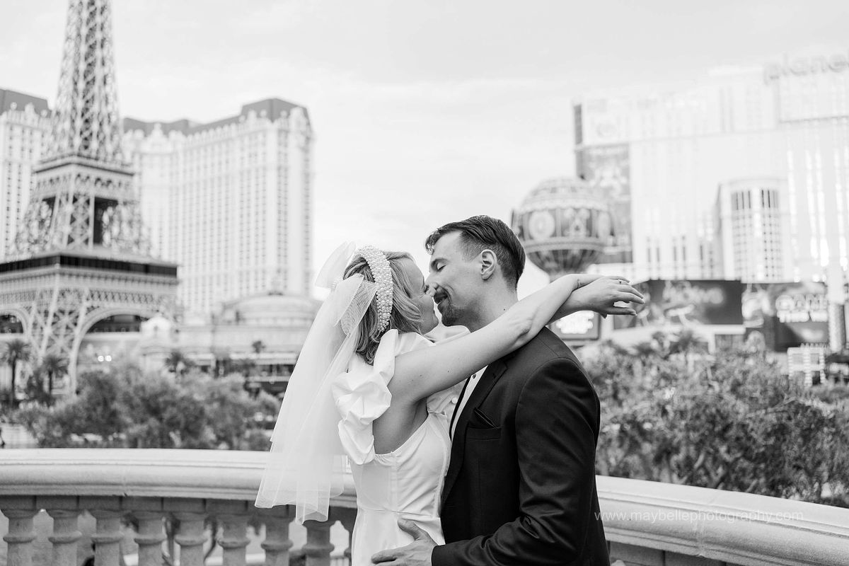 Las Vegas Strip, Bellagio Fountains, Paris Eiffel Tower, Little White Chapel Elopement and Wedding Photoshoot