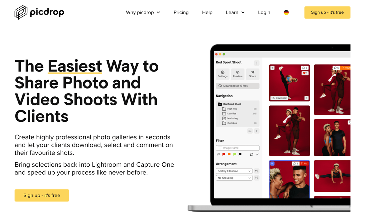 picdrop homepage