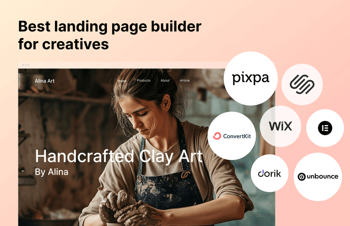 Imagem mostrando alguns dos melhores construtores de landing pages para criativos