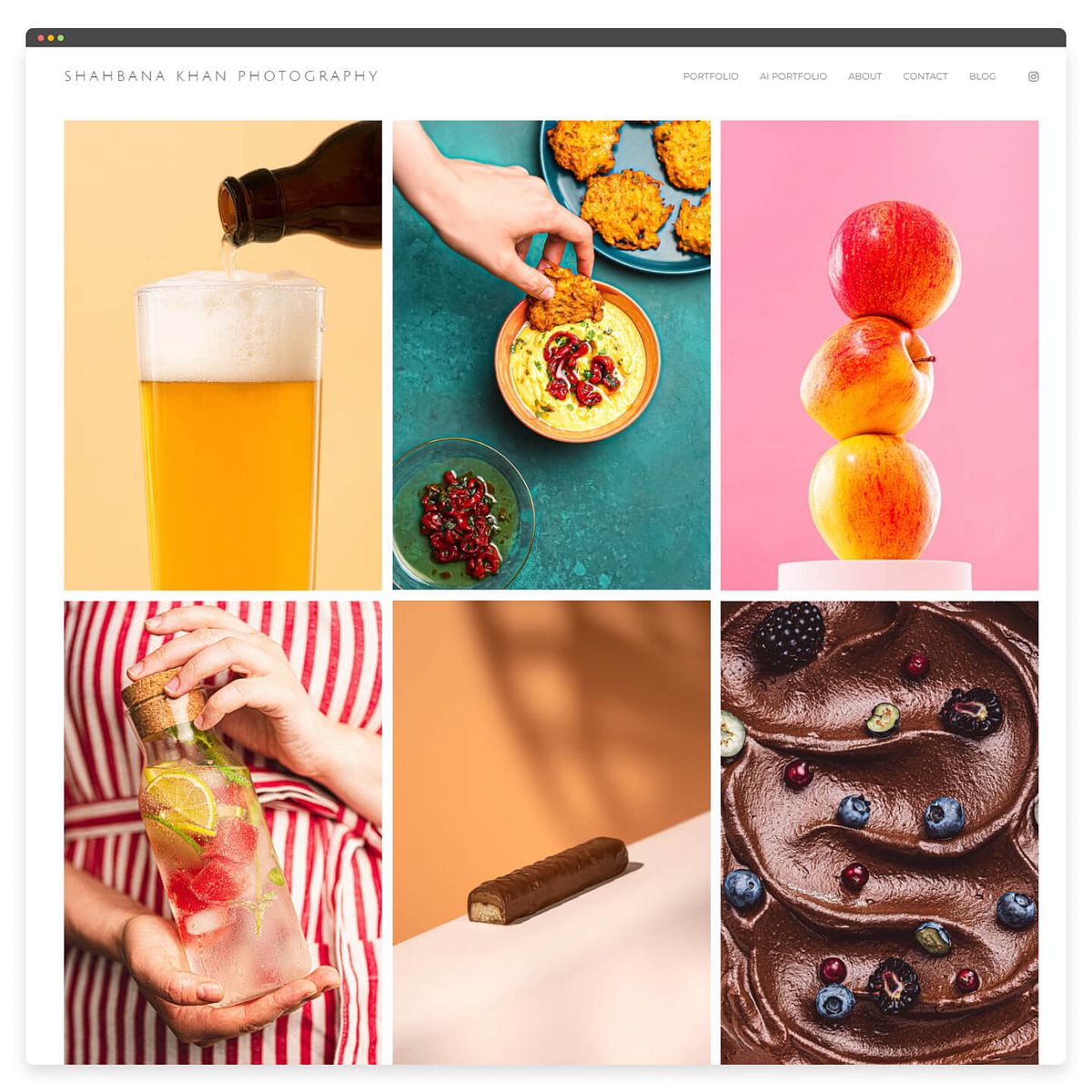 Shabana Khan Food-Fotografie-Website-Design