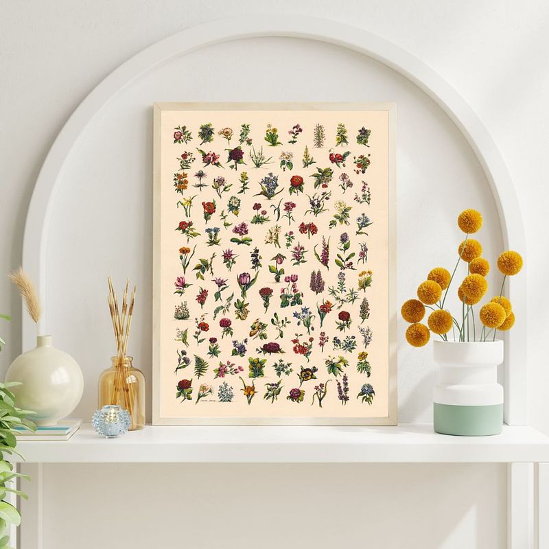 Ditsy Vintage Floral Art in Watercolour and Pen