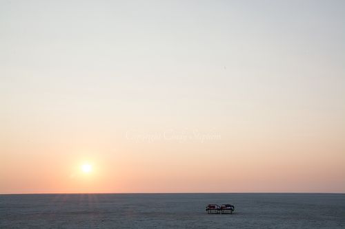 Cots at sunrise in a semi-arid sandy savanna in Africa
