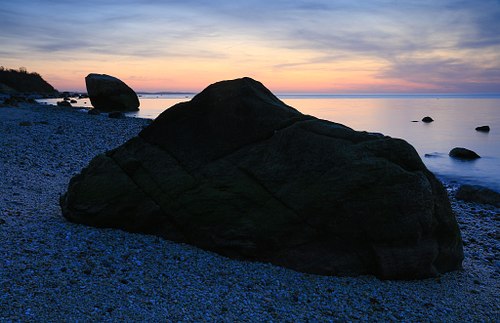 Night Rocks along the Sound.
