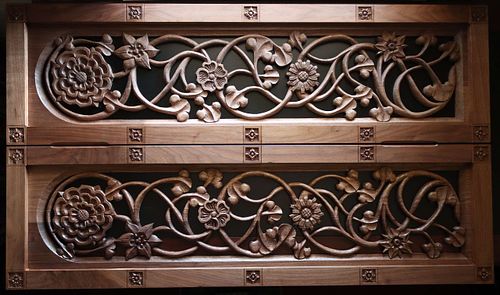 Custom, hand-carved door panels by Wes Baker for St. Joseph shrine