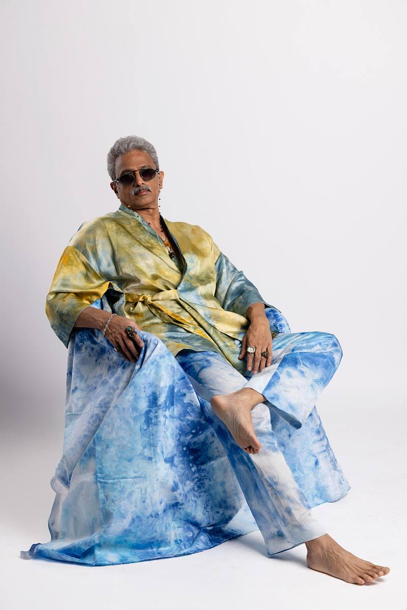 Linen Satin Kimono Jacket - Golden Hour