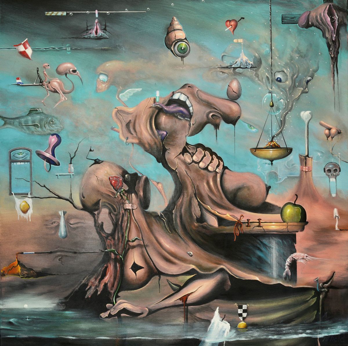 Happy family &ndash; by surreal artist Arnold Janssen