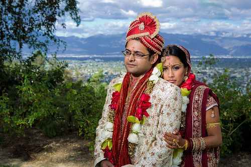 Hindu-wedding-couple-on-hill