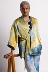 Linen Satin Kimono Jacket - Golden Hour