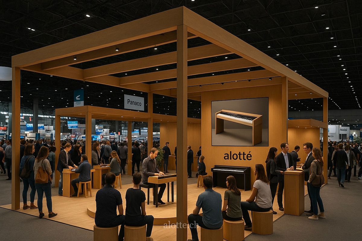 A GenAi designed tradeshow booth for alotte pianos | Martin Potter