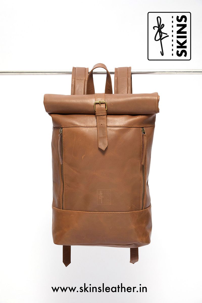 SKINS: Koshā Vanta Leather Rolltop Backpack