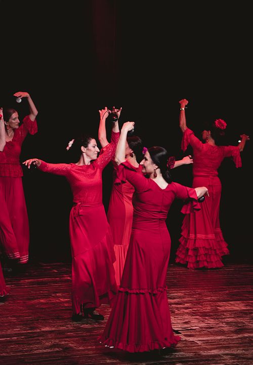 Flamenco school students performing in Poznan at the dance concert