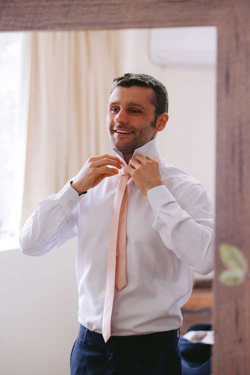 Groom Getting Ready