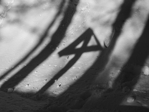Kreuzschatten im Schnee