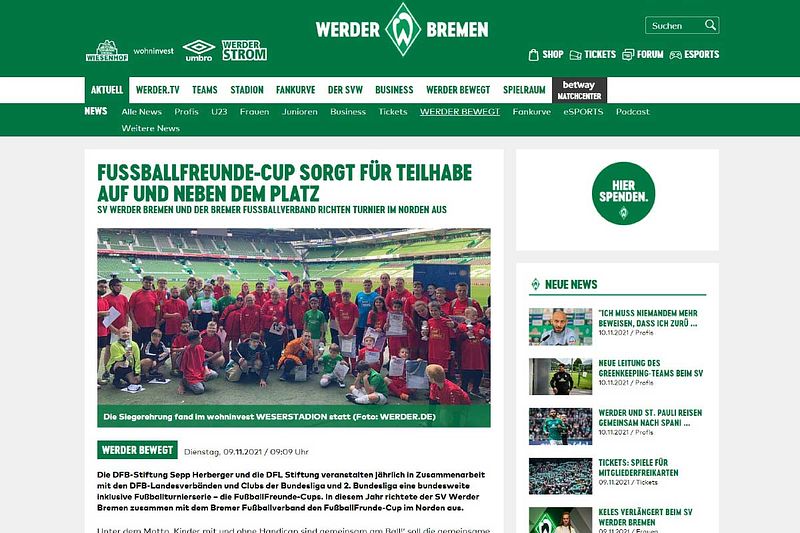 FußballFreunde-Cup sorgt für Teilhabe auf und neben dem Platz