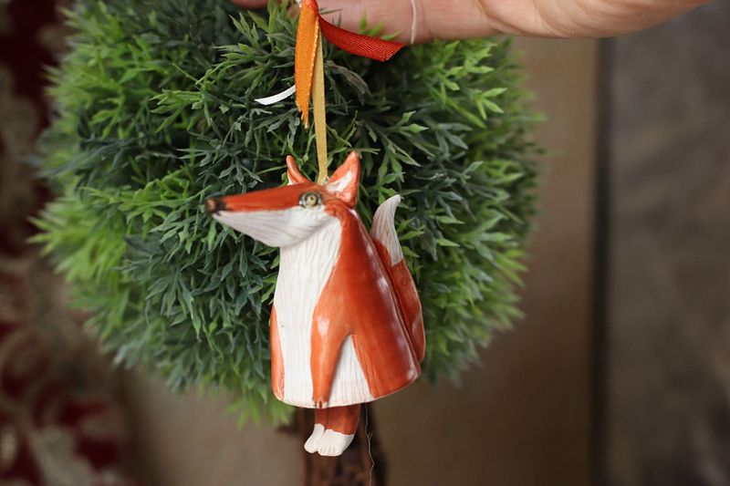 Little fox, ceramic mini sculpture