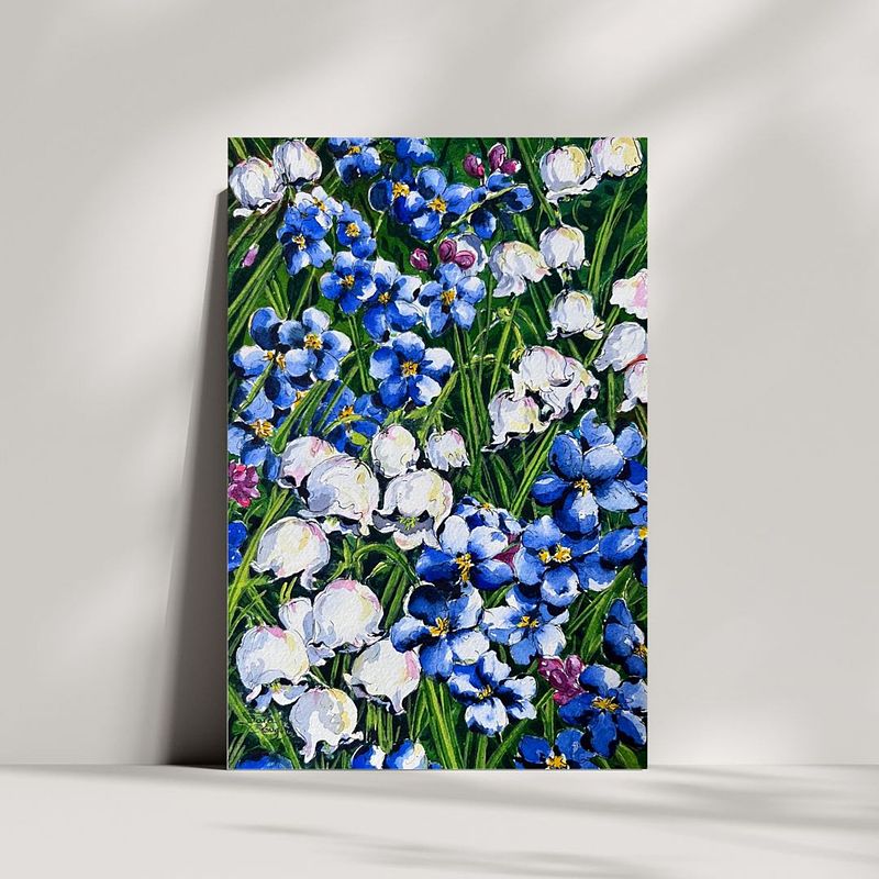 Lily of the Valley with Blue Forget-Me-Nots