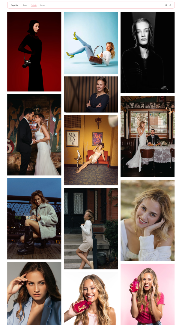 Screenshot of Sophia Kropp's Modeling Portfolio