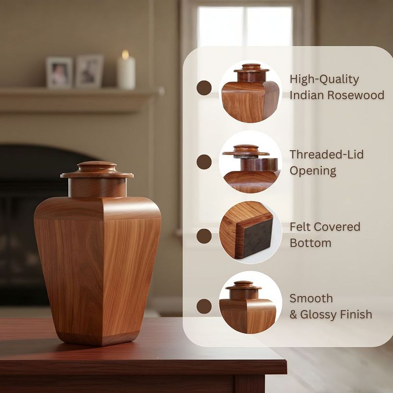 Unique Wood Urn for Human Ashes or Pet