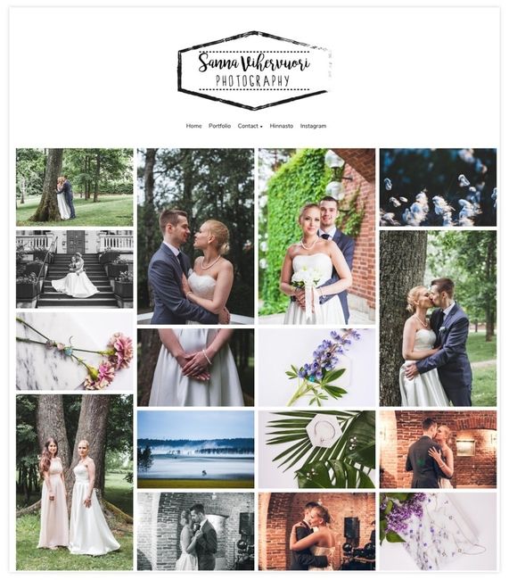 Witryna poświęcona fotografii ślubnej Sanna Vihervuori