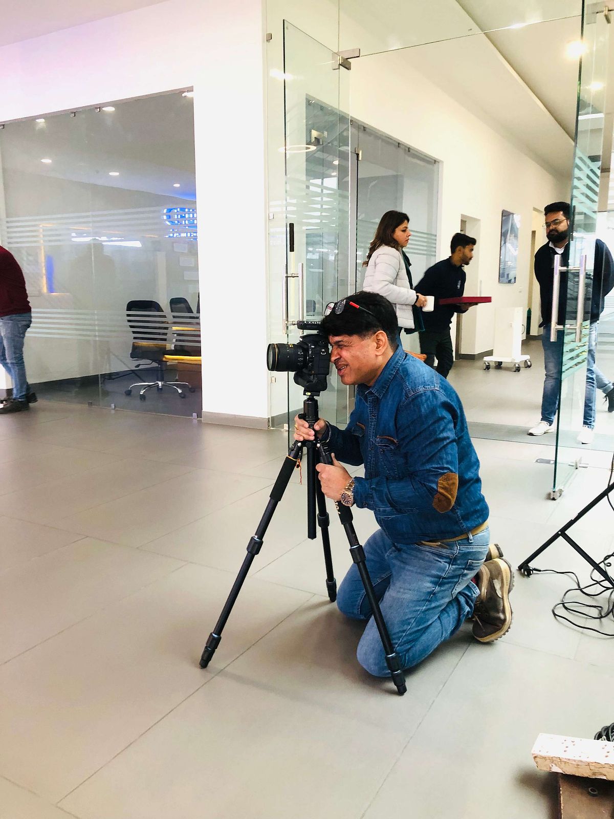 Checking the framing and its content shoot