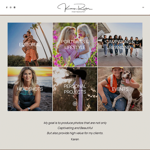 Karen Reuter Portfolio Website Examples