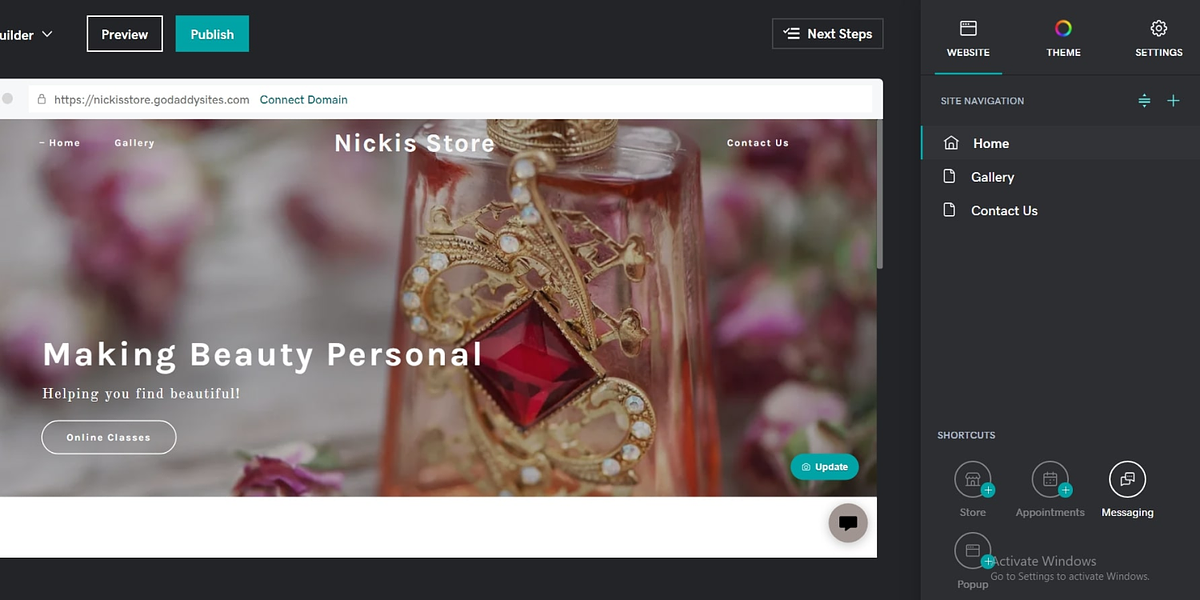 Creador de sitios web GoDaddy: alternativa a Wix