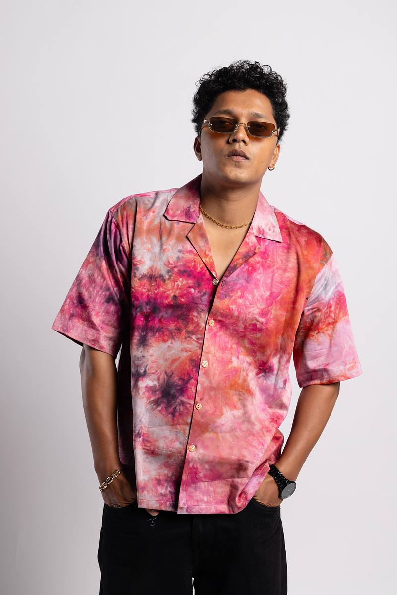 Cuban Collar Shirt - Rosé Hour