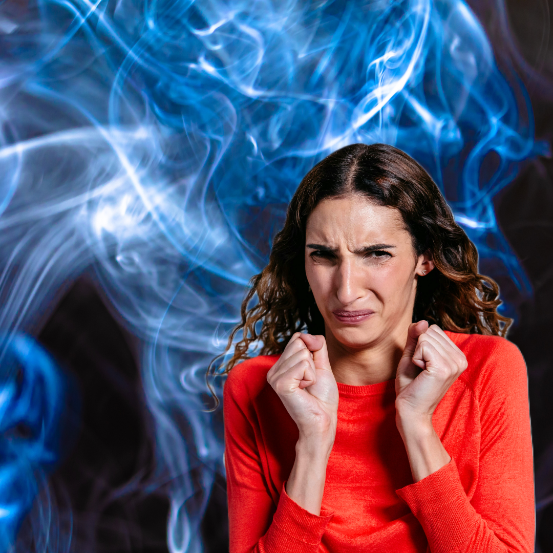menopausal woman distressed smelling smoke that's not there