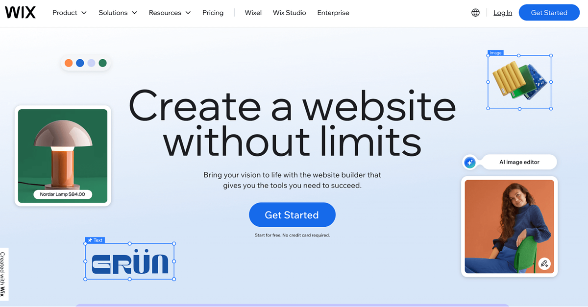 Wix website builder home page