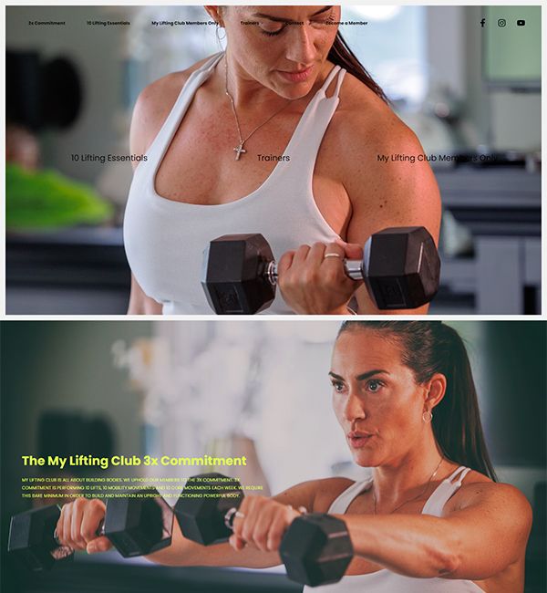 My Lifting Club Portfolio Website Examples