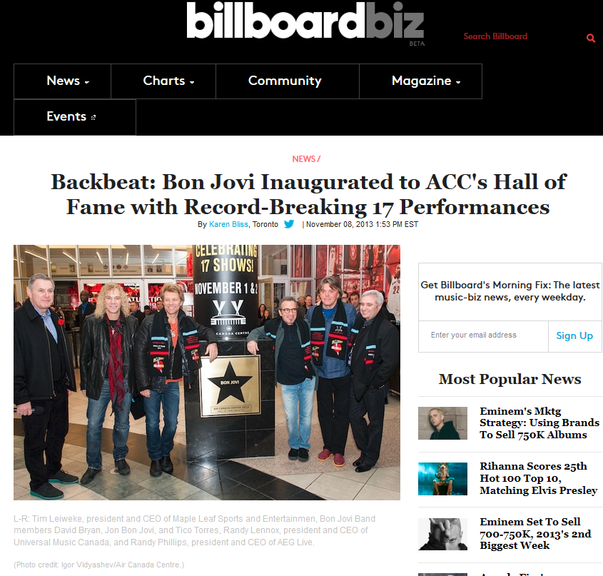 Bon Jovi - in BILLBOARD Magazine - by Igor Rockxposure