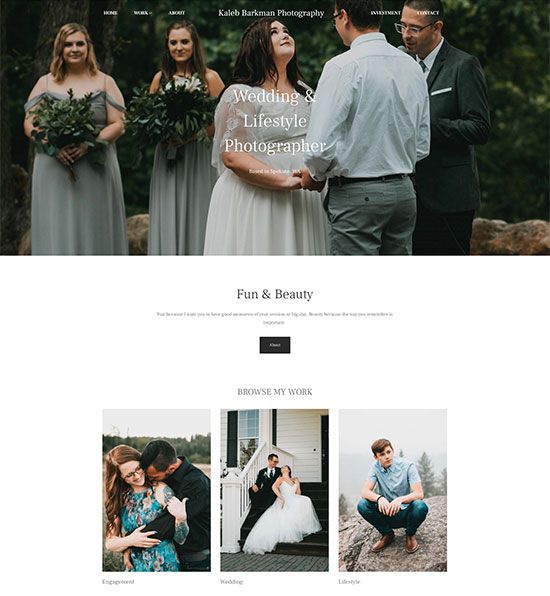 Sitio web de fotografía