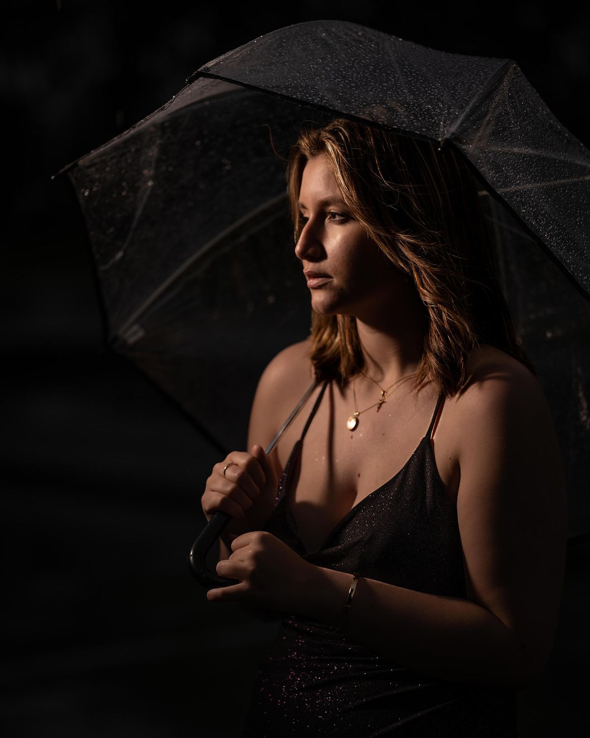 Formal Portrait in the rain at Alberta Legislative Grounds