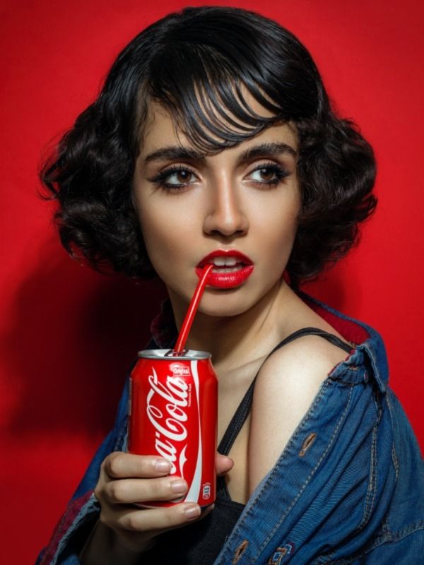 Woman in red in red background - Promotional Model