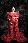 DP018 - Ruffled Peach, Maternity Shoot Gown