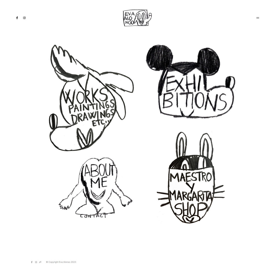 Portfólio da artista Eva Alonso que apresenta seus desenhos.