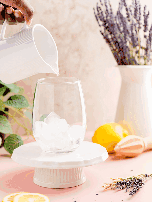 Stop motion animation of lavender lemonade