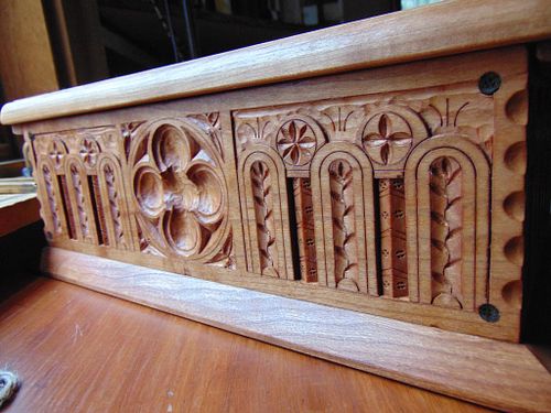 a cherry box carved with arches in the style sometimes called nulling