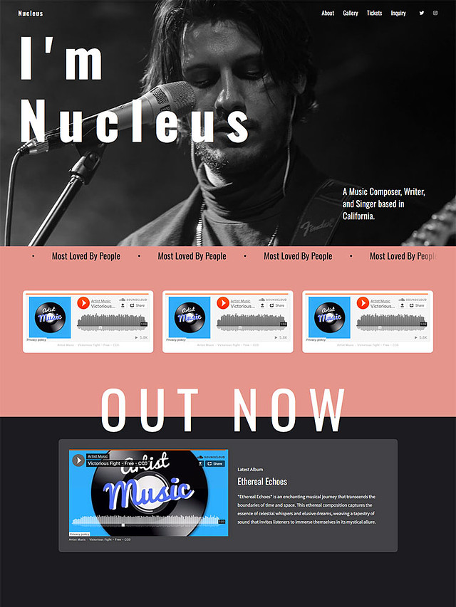 Nucleus -  Pixpa One Page Website Template