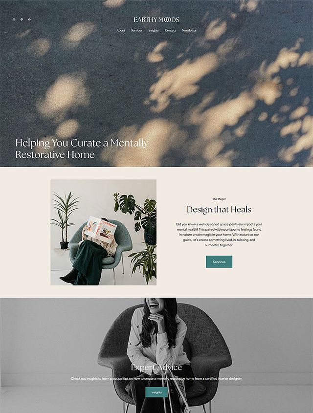 Earthy Moods Portfolio Website Examples