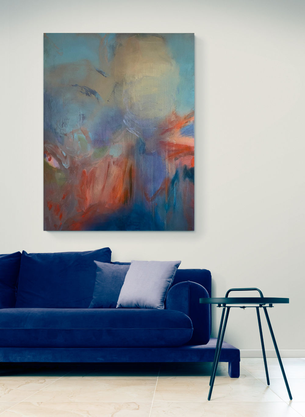 Songes – peinture abstraite bleue