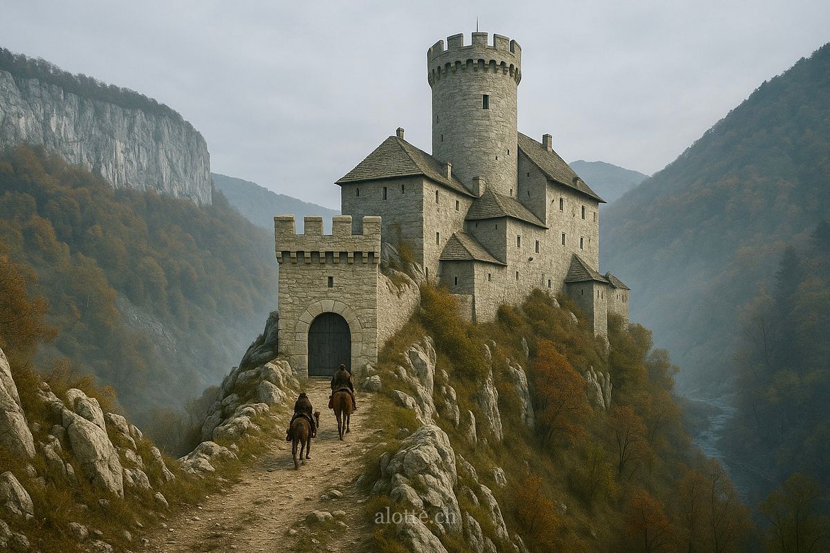 GenAI main door visualisation of Neu-Falkenstein Castle in medieval Switzerland | Martin Potter