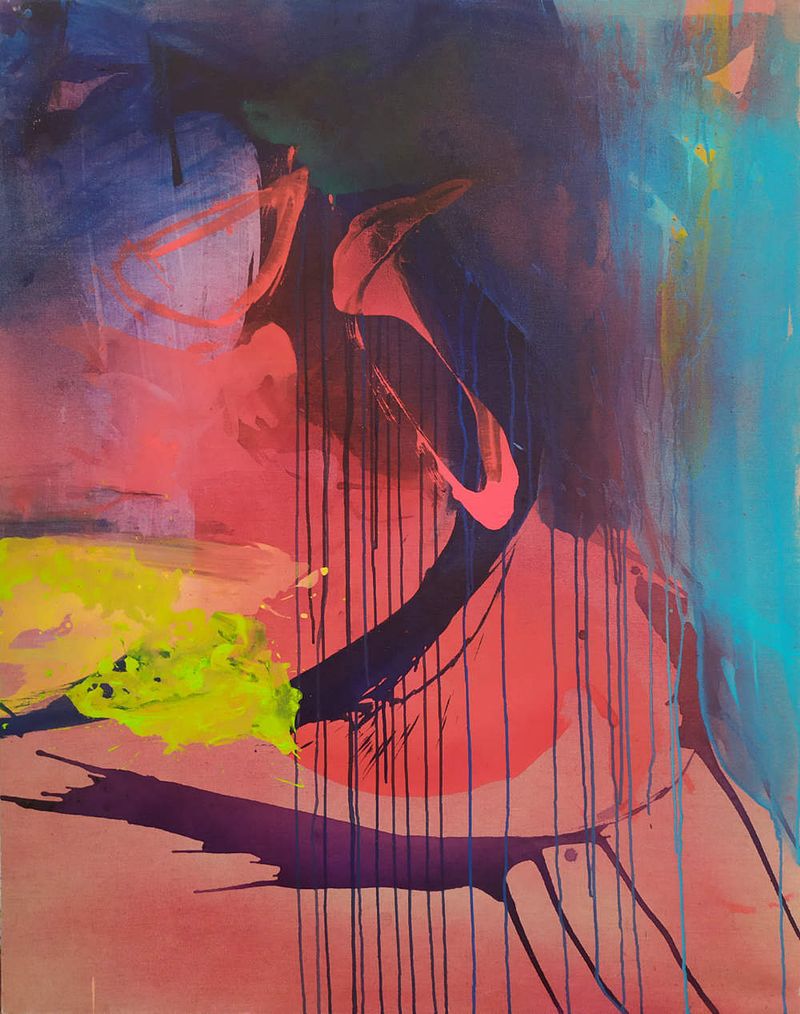 Hymne Rouge, peinture abstraite sur toile