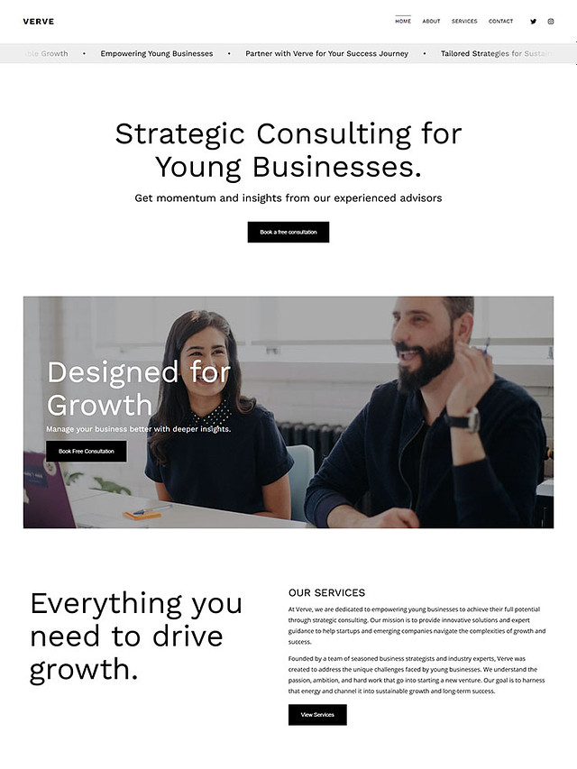 Verve - Pixpa Small Business Website Template