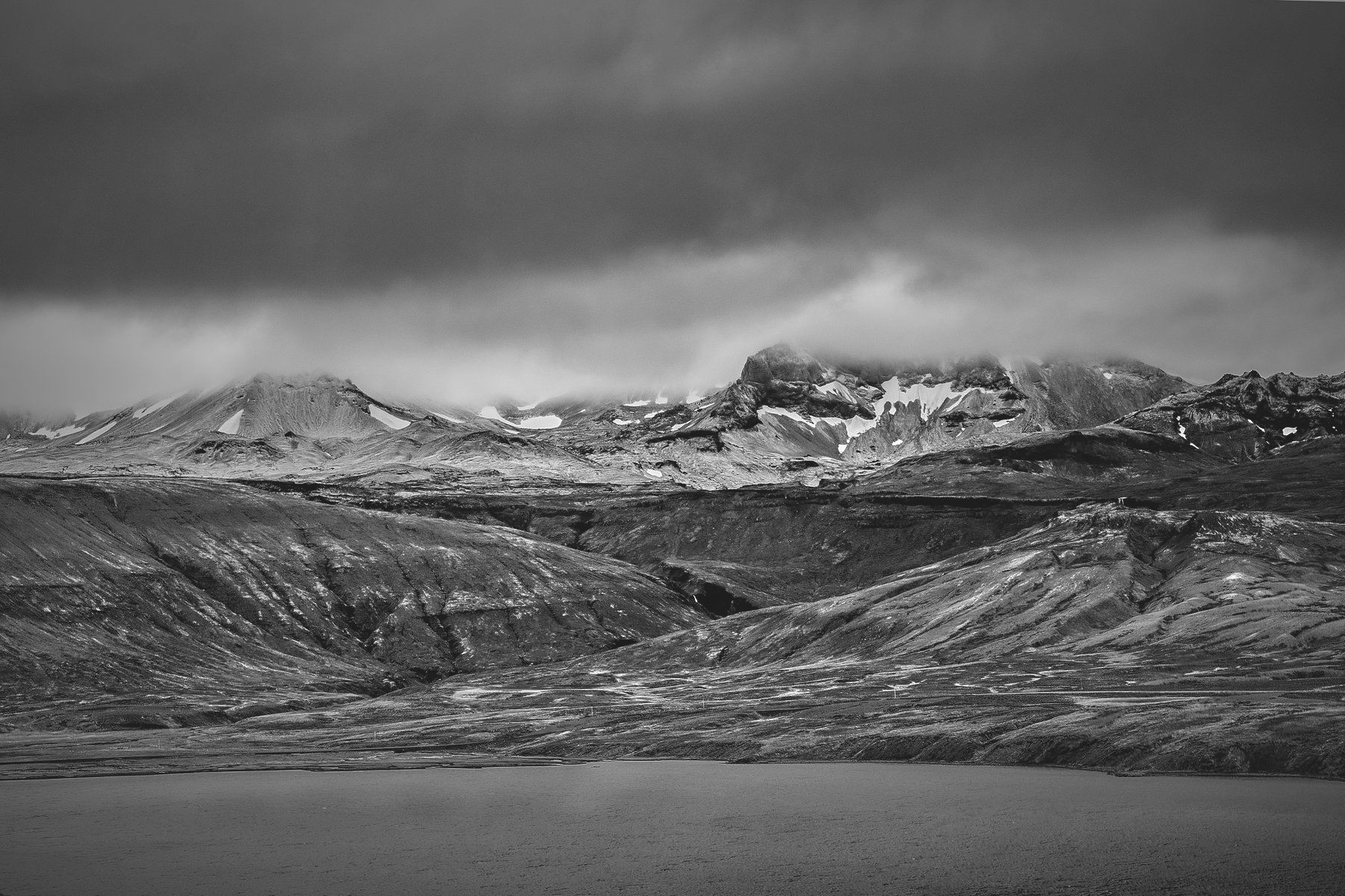 Forbidding Wintery Mountains in the Fall - Iceland